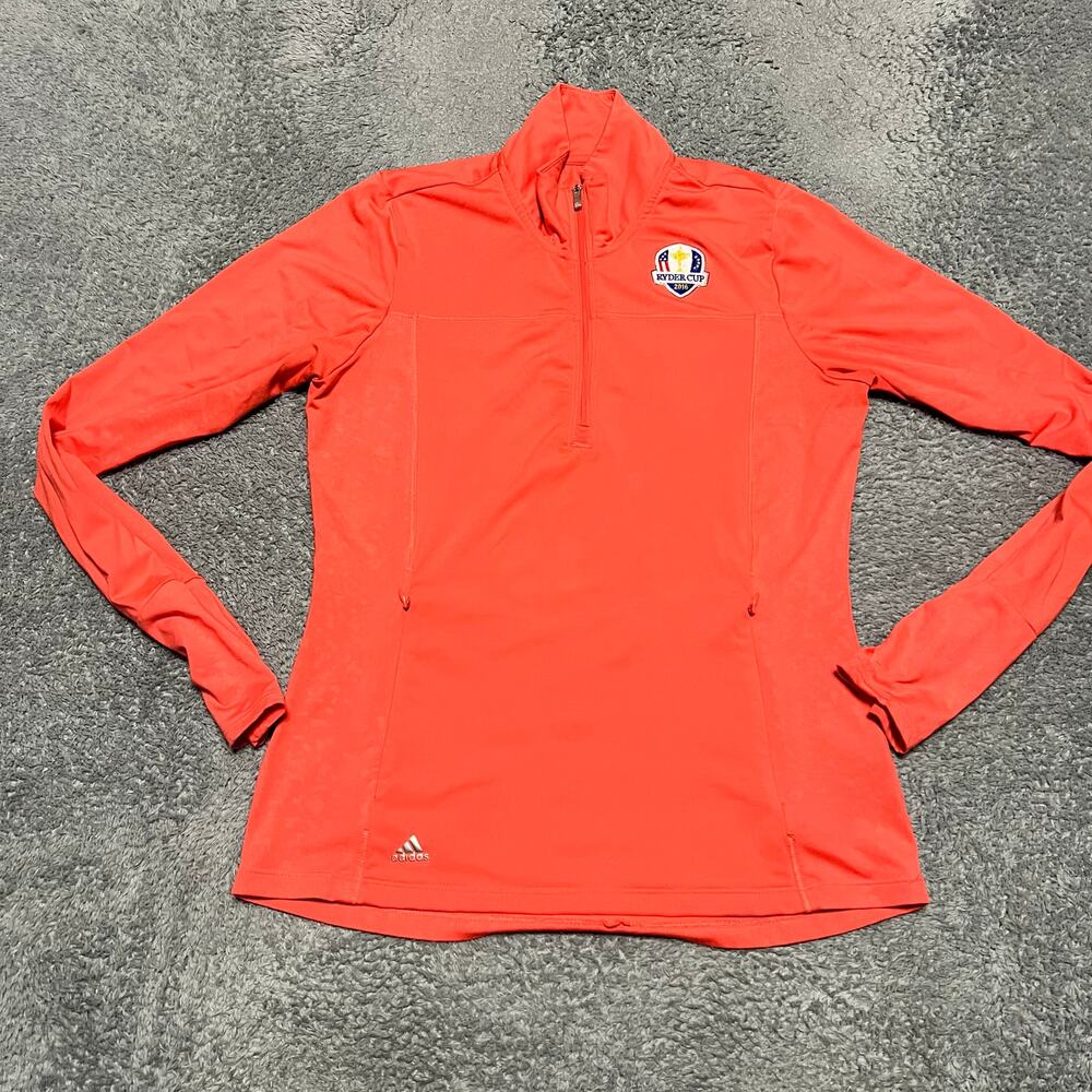 Adidas Golf Ryder Cup Shirt Womens Small Thumb Holes Quarter Zip Long Sleeve **